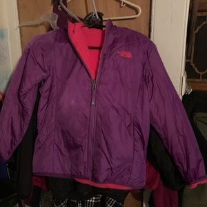Girls north face size 10/12 reversible